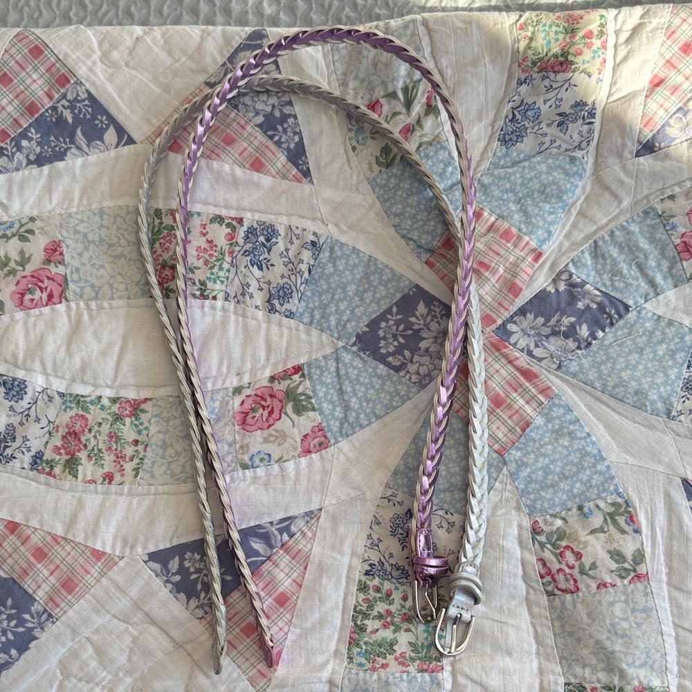 Justice Pink and Silver Braided Belt